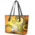 Polynesia Easter Day Leather Tote Bag He Is Risen Lilium Longiflorum Polynesian Pattern