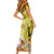 Polynesia Easter Day Short Sleeve Bodycon Dress He Is Risen Lilium Longiflorum Polynesian Pattern