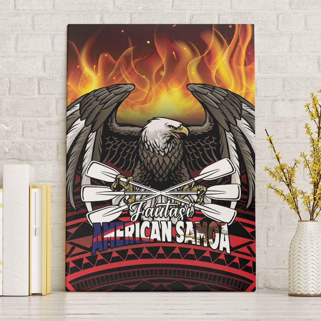 Fautasi Race Day American Samoa Canvas Wall Art Bald Eagle Polynesian Tattoo