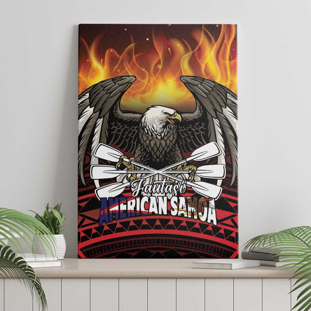 Fautasi Race Day American Samoa Canvas Wall Art Bald Eagle Polynesian Tattoo