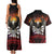 Fautasi Race Day American Samoa Couples Matching Tank Maxi Dress and Hawaiian Shirt Bald Eagle Polynesian Tattoo