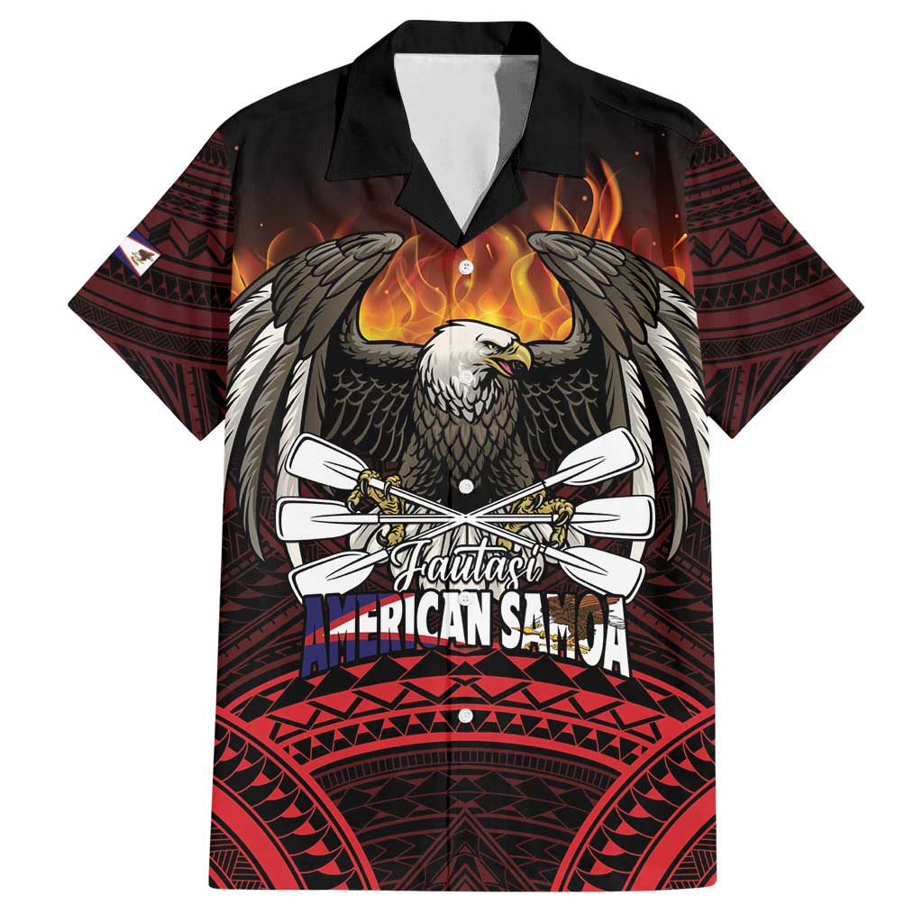 Fautasi Race Day American Samoa Family Matching Off Shoulder Maxi Dress and Hawaiian Shirt Bald Eagle Polynesian Tattoo