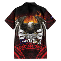 Fautasi Race Day American Samoa Family Matching Off Shoulder Maxi Dress and Hawaiian Shirt Bald Eagle Polynesian Tattoo