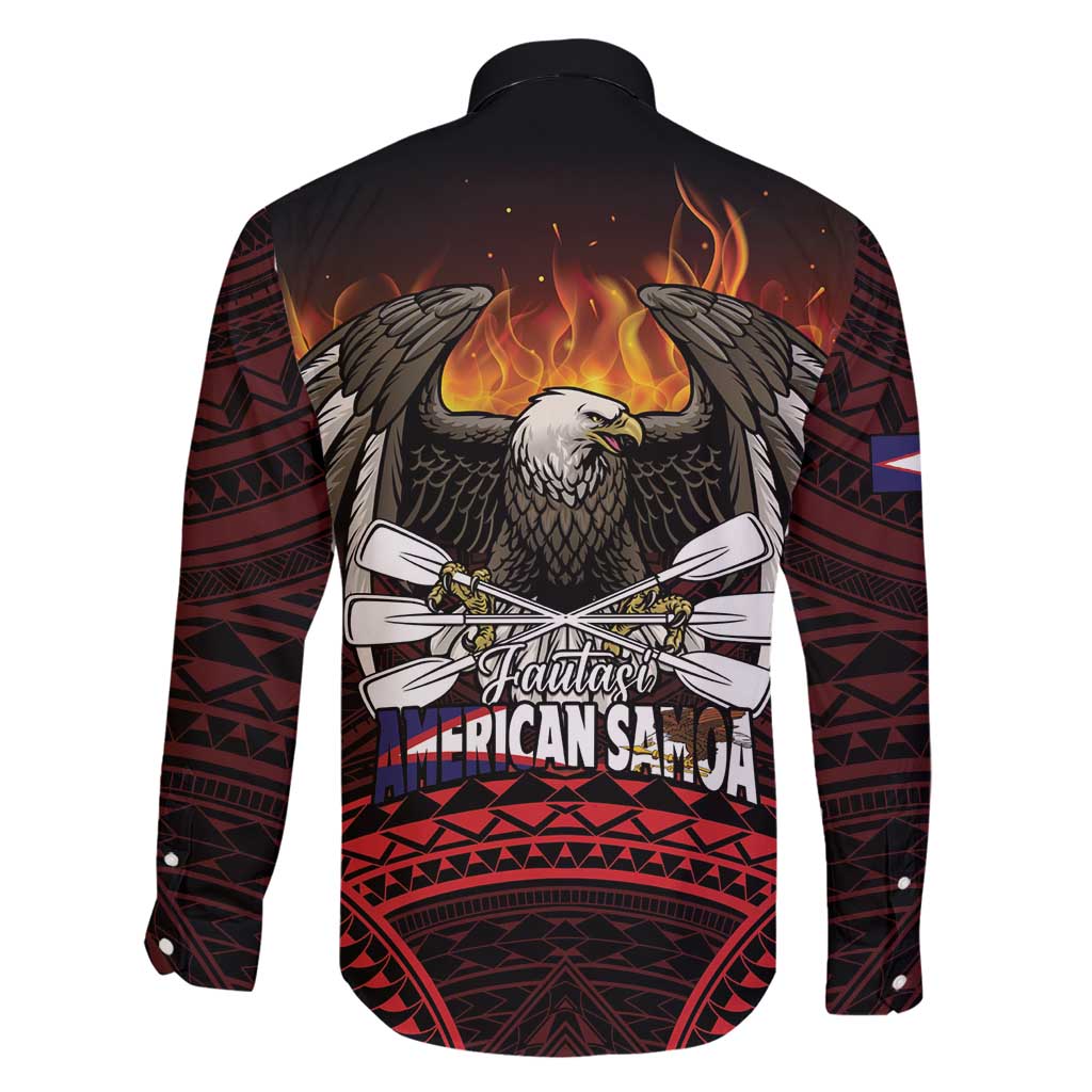 Fautasi Race Day American Samoa Family Matching Off Shoulder Maxi Dress and Hawaiian Shirt Bald Eagle Polynesian Tattoo