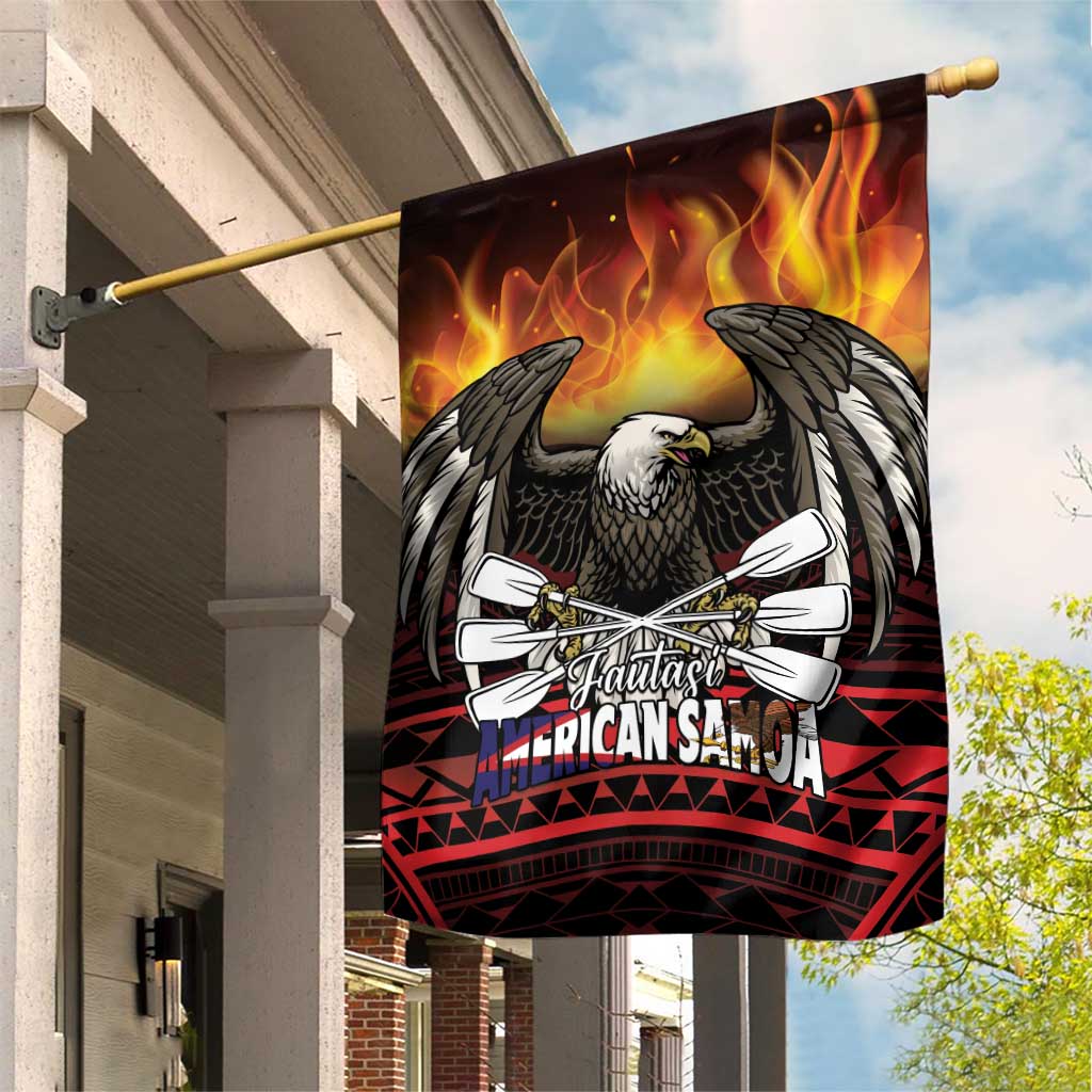 Fautasi Race Day American Samoa Garden Flag Bald Eagle Polynesian Tattoo