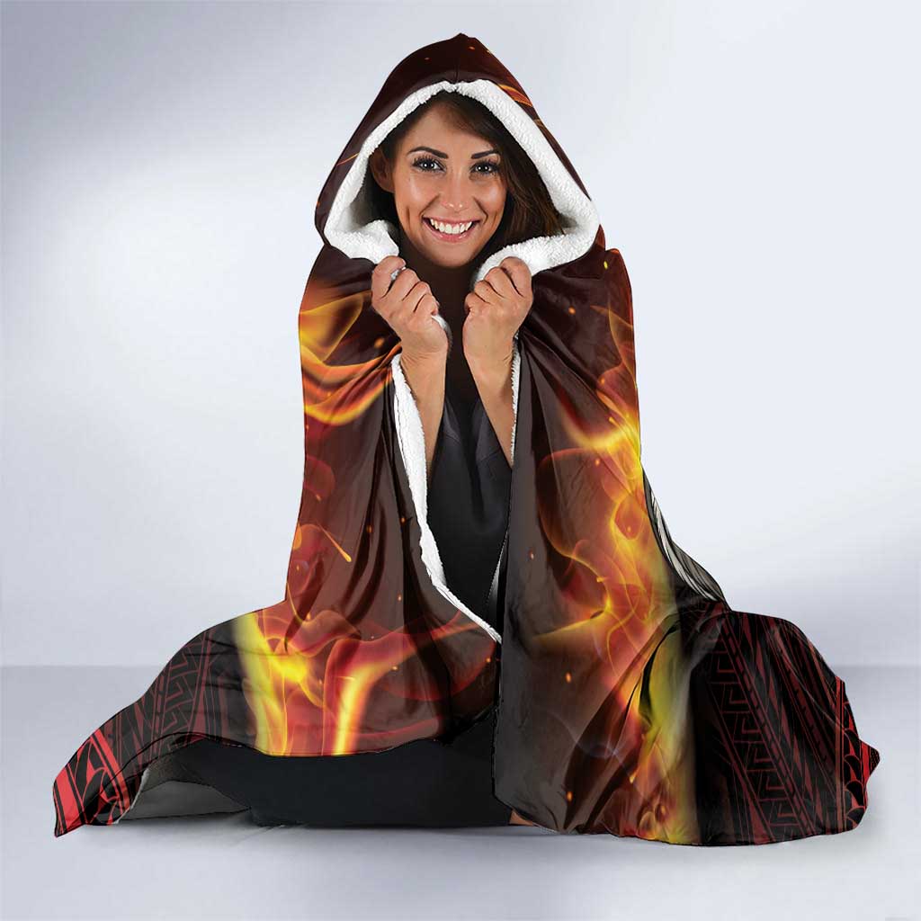 Fautasi Race Day American Samoa Hooded Blanket Bald Eagle Polynesian Tattoo