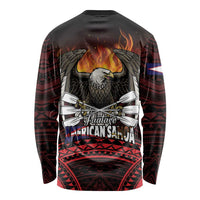 Fautasi Race Day American Samoa Long Sleeve Shirt Bald Eagle Polynesian Tattoo