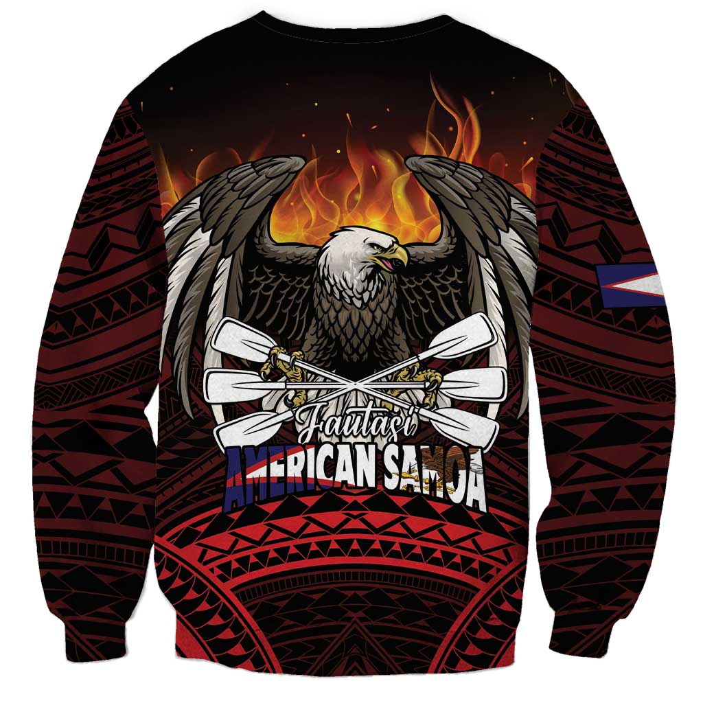 Fautasi Race Day American Samoa Sweatshirt Bald Eagle Polynesian Tattoo