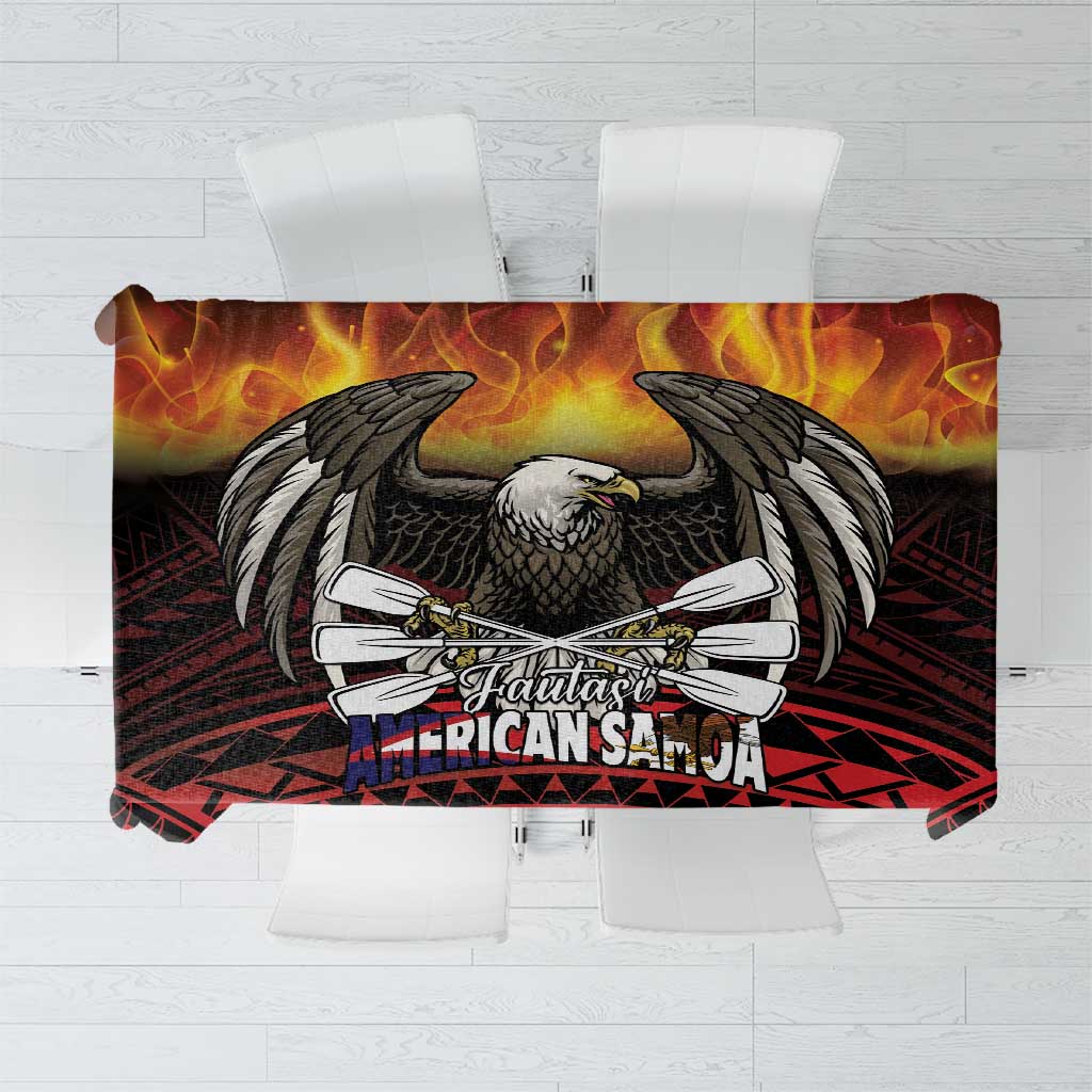 Fautasi Race Day American Samoa Tablecloth Bald Eagle Polynesian Tattoo
