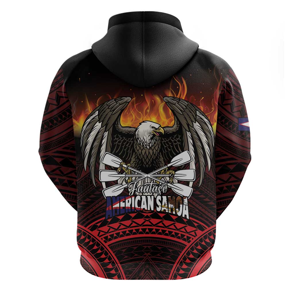 Fautasi Race Day American Samoa Zip Hoodie Bald Eagle Polynesian Tattoo