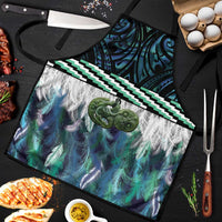 Turquoise Traditional Cloak Aotearoa Apron Maori Paua Shell Korowai Pattern - Polynesian Pride