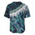 Turquoise Traditional Cloak Aotearoa Baseball Jersey Maori Paua Shell Korowai Pattern