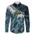 Turquoise Traditional Cloak Aotearoa Family Matching Tank Maxi Dress and Hawaiian Shirt Maori Paua Shell Korowai Pattern