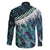 Turquoise Traditional Cloak Aotearoa Family Matching Tank Maxi Dress and Hawaiian Shirt Maori Paua Shell Korowai Pattern