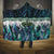 Turquoise Traditional Cloak Aotearoa Hooded Blanket Maori Paua Shell Korowai Pattern