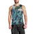 Turquoise Traditional Cloak Aotearoa Men Tank Top Maori Paua Shell Korowai Pattern