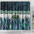 Turquoise Traditional Cloak Aotearoa Shower Curtain Maori Paua Shell Korowai Pattern
