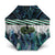 Turquoise Traditional Cloak Aotearoa Umbrella Maori Paua Shell Korowai Pattern - Polynesian Pride