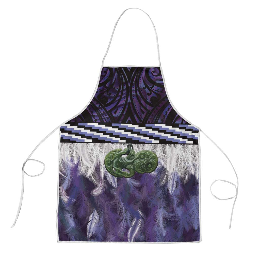 Purple Traditional Cloak Aotearoa Apron Maori Paua Shell Korowai Pattern - Polynesian Pride