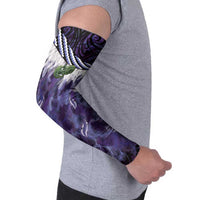 Purple Traditional Cloak Aotearoa Arm Sleeves Maori Paua Shell Korowai Pattern - Polynesian Pride
