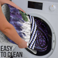 Purple Traditional Cloak Aotearoa Bathroom Set Maori Paua Shell Korowai Pattern - Polynesian Pride