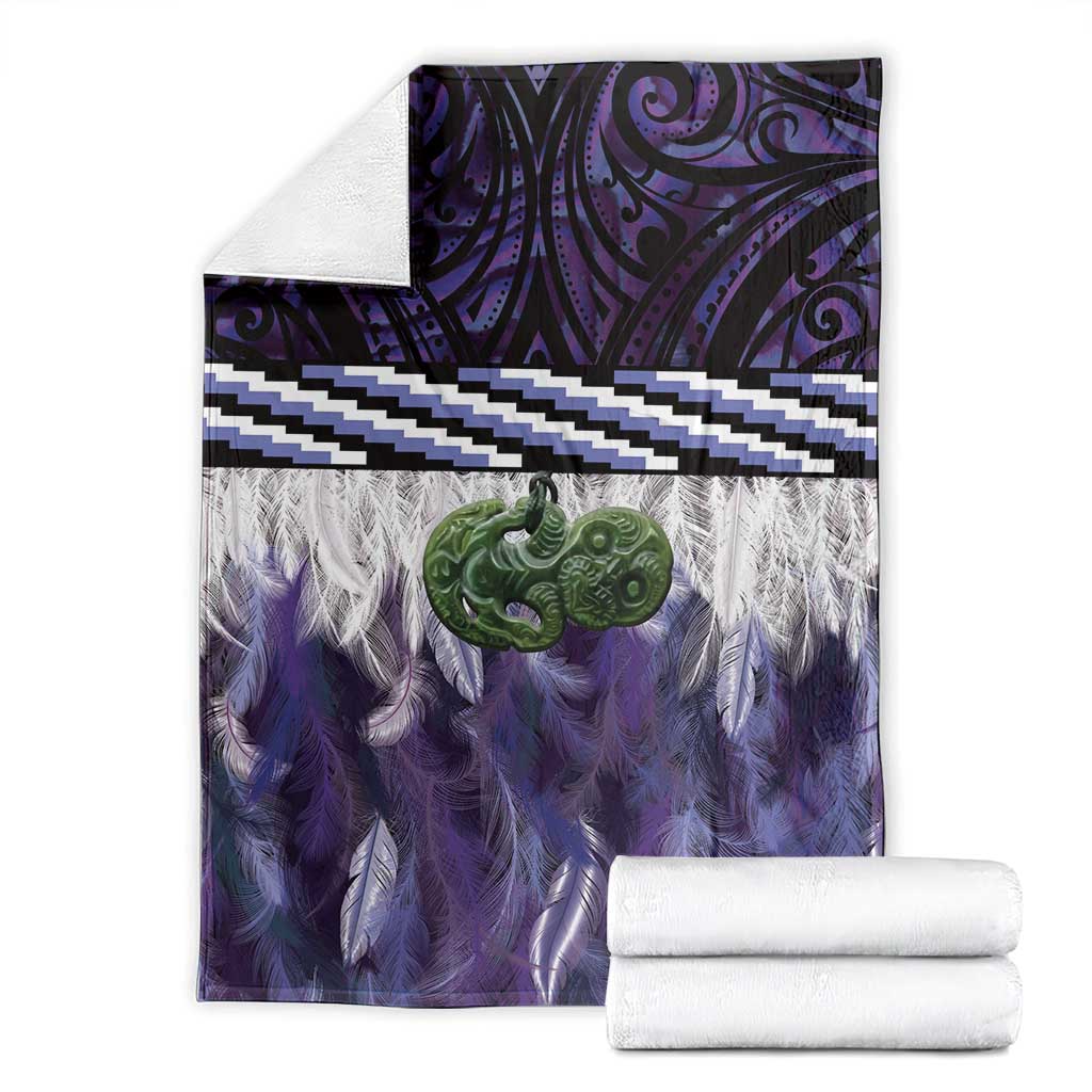 Purple Traditional Cloak Aotearoa Blanket Maori Paua Shell Korowai Pattern