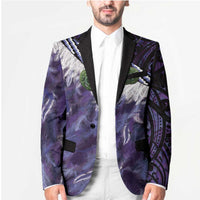 Purple Traditional Cloak Aotearoa Blazer Maori Paua Shell Korowai Pattern - Polynesian Pride