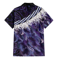 Purple Traditional Cloak Aotearoa Family Matching Mermaid Dress and Hawaiian Shirt Maori Paua Shell Korowai Pattern LT14 - Polynesian Pride