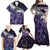 Purple Traditional Cloak Aotearoa Family Matching Off Shoulder Maxi Dress and Hawaiian Shirt Maori Paua Shell Korowai Pattern