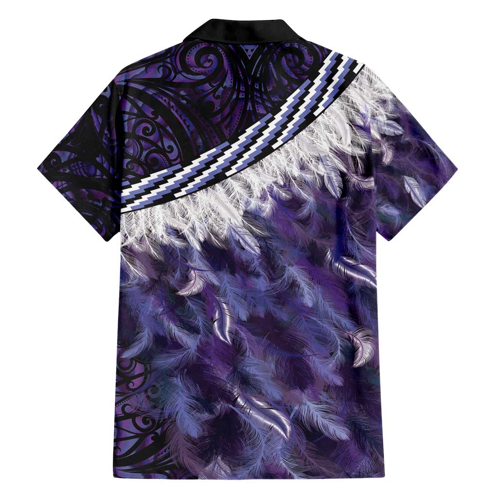 Purple Traditional Cloak Aotearoa Family Matching Off Shoulder Maxi Dress and Hawaiian Shirt Maori Paua Shell Korowai Pattern