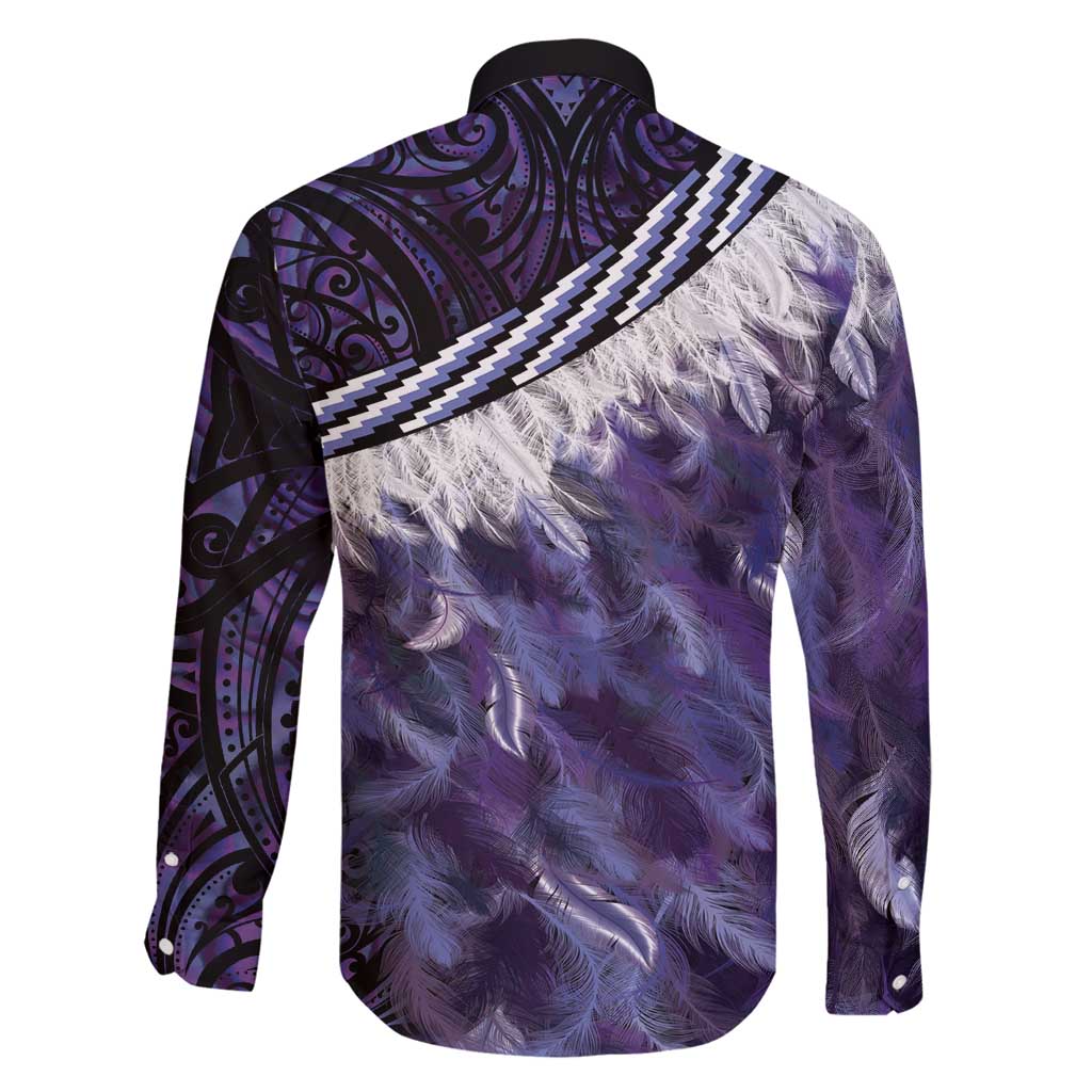 Purple Traditional Cloak Aotearoa Family Matching Off Shoulder Short Dress and Hawaiian Shirt Maori Paua Shell Korowai Pattern