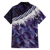 Purple Traditional Cloak Aotearoa Family Matching Short Sleeve Bodycon Dress and Hawaiian Shirt Maori Paua Shell Korowai Pattern LT14 - Polynesian Pride