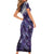 Purple Traditional Cloak Aotearoa Family Matching Short Sleeve Bodycon Dress and Hawaiian Shirt Maori Paua Shell Korowai Pattern