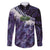 Purple Traditional Cloak Aotearoa Family Matching Tank Maxi Dress and Hawaiian Shirt Maori Paua Shell Korowai Pattern