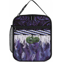 Purple Traditional Cloak Aotearoa Lunch Bag Maori Paua Shell Korowai Pattern LT14 10.2 × 8.3 × 4.3 inch Purple - Polynesian Pride