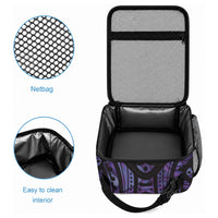 Purple Traditional Cloak Aotearoa Lunch Bag Maori Paua Shell Korowai Pattern LT14 - Polynesian Pride