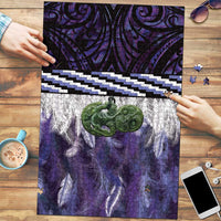 Purple Traditional Cloak Aotearoa Puzzle Maori Paua Shell Korowai Pattern LT14 Purple - Polynesian Pride
