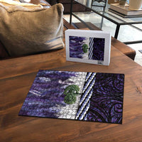 Purple Traditional Cloak Aotearoa Puzzle Maori Paua Shell Korowai Pattern LT14 - Polynesian Pride