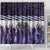 Purple Traditional Cloak Aotearoa Shower Curtain Maori Paua Shell Korowai Pattern