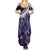 Purple Traditional Cloak Aotearoa Summer Maxi Dress Maori Paua Shell Korowai Pattern