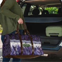 Purple Traditional Cloak Aotearoa Travel Bag Maori Paua Shell Korowai Pattern - Polynesian Pride