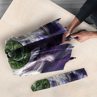 Purple Traditional Cloak Aotearoa Umbrella Maori Paua Shell Korowai Pattern - Polynesian Pride