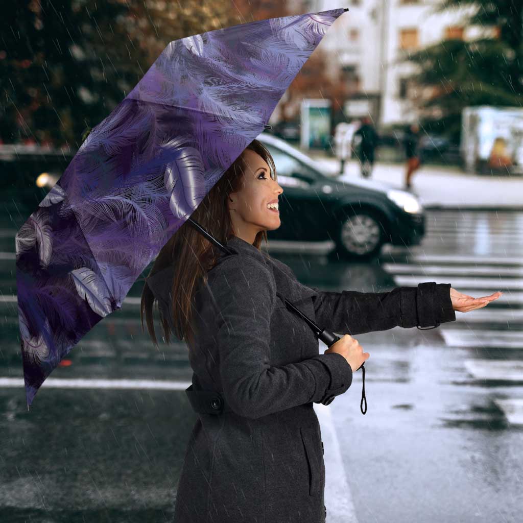 Purple Traditional Cloak Aotearoa Umbrella Maori Paua Shell Korowai Pattern - Polynesian Pride
