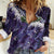 Purple Traditional Cloak Aotearoa Women Casual Shirt Maori Paua Shell Korowai Pattern