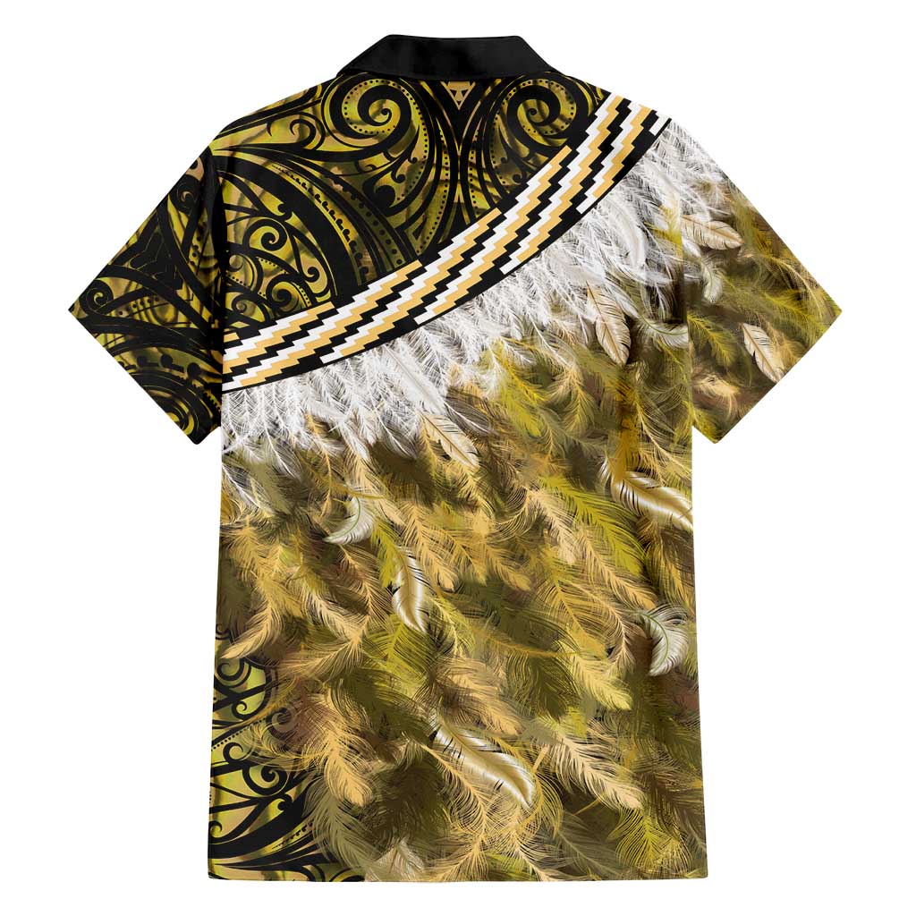 Yellow Traditional Cloak Aotearoa Family Matching Long Sleeve Bodycon Dress and Hawaiian Shirt Maori Paua Shell Korowai Pattern LT14 - Polynesian Pride