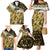 Yellow Traditional Cloak Aotearoa Family Matching Mermaid Dress and Hawaiian Shirt Maori Paua Shell Korowai Pattern