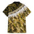 Yellow Traditional Cloak Aotearoa Family Matching Mermaid Dress and Hawaiian Shirt Maori Paua Shell Korowai Pattern