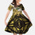 Yellow Traditional Cloak Aotearoa Family Matching Tank Maxi Dress and Hawaiian Shirt Maori Paua Shell Korowai Pattern