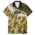 Yellow Traditional Cloak Aotearoa Family Matching Tank Maxi Dress and Hawaiian Shirt Maori Paua Shell Korowai Pattern