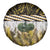Yellow Traditional Cloak Aotearoa Spare Tire Cover Maori Paua Shell Korowai Pattern